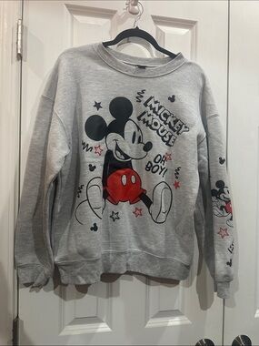 NWOT Disney Mickey Mouse Tag Detail Sweatshirt - Gray & Black size M